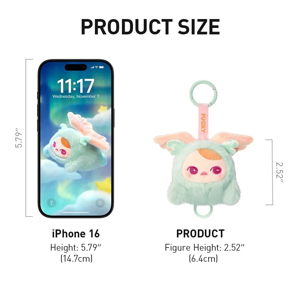 POP MART Pucky Flying Babies Series Plush Pendant Confirmed Doll in Open Box