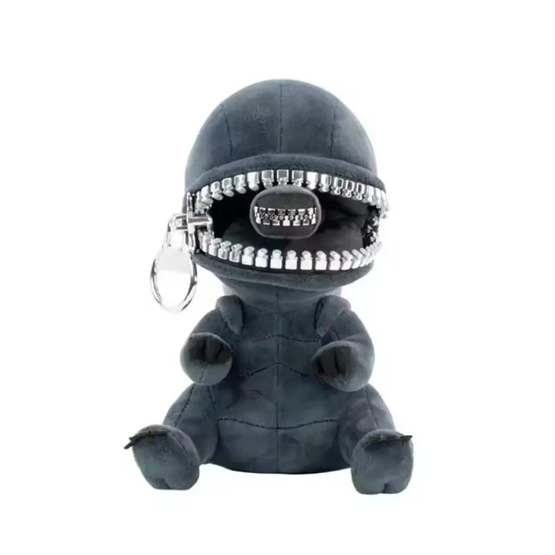 NEW Alien Xenomorph Shaped Zipper Mouth Plush Soft Stuffed Animal Cool Plush