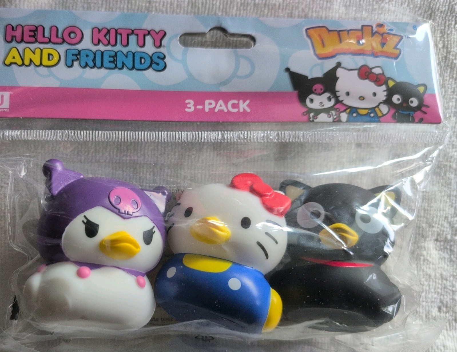 Sanrio Duckz Hello Kitty & Friends Kuromi Chococat Set of 3 Rubber Ducks