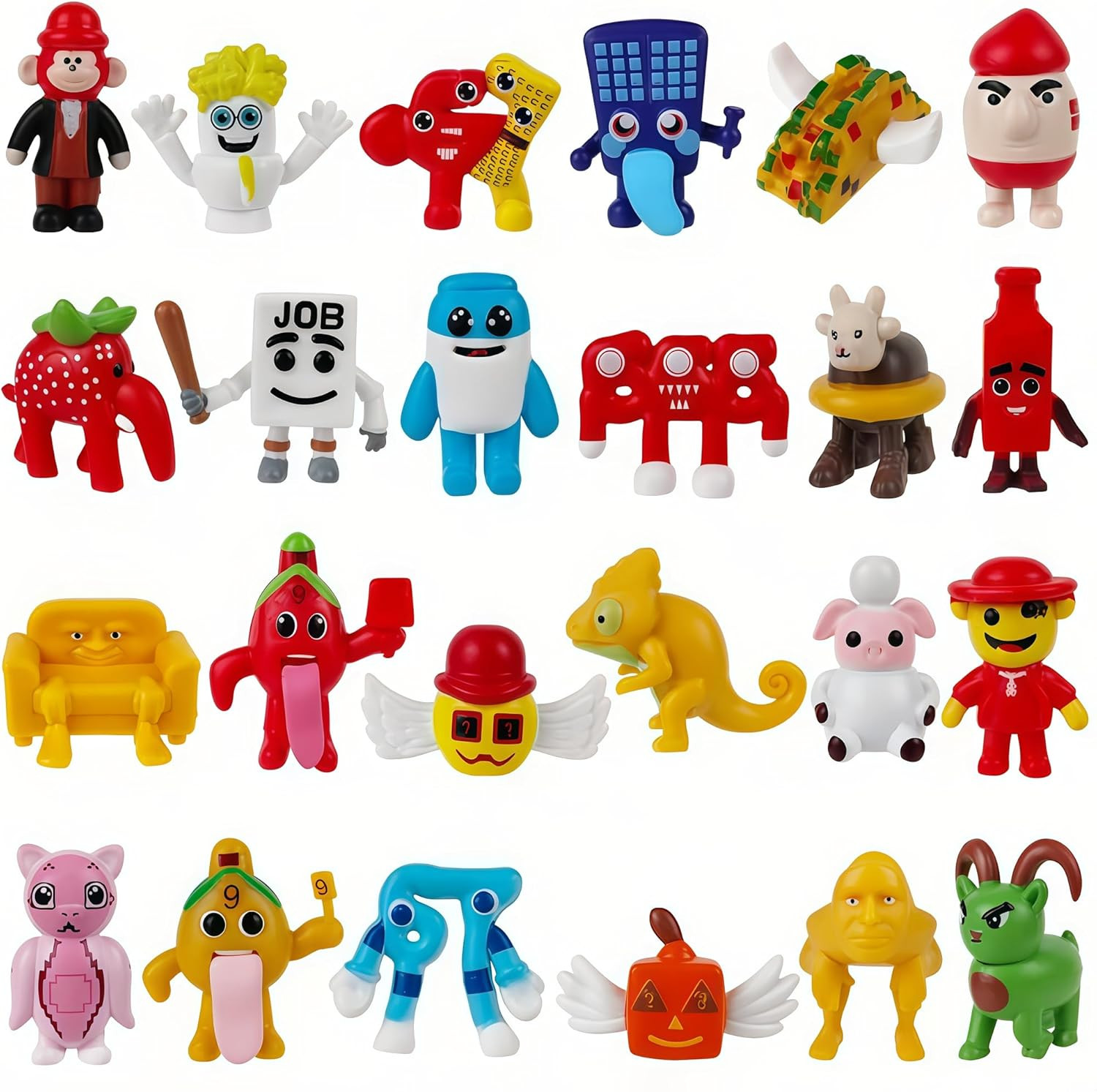 24PCS Italian Brainrot Steal a Brainrot 67 Toys, 1.8″ Brain Rot Action Figure, V