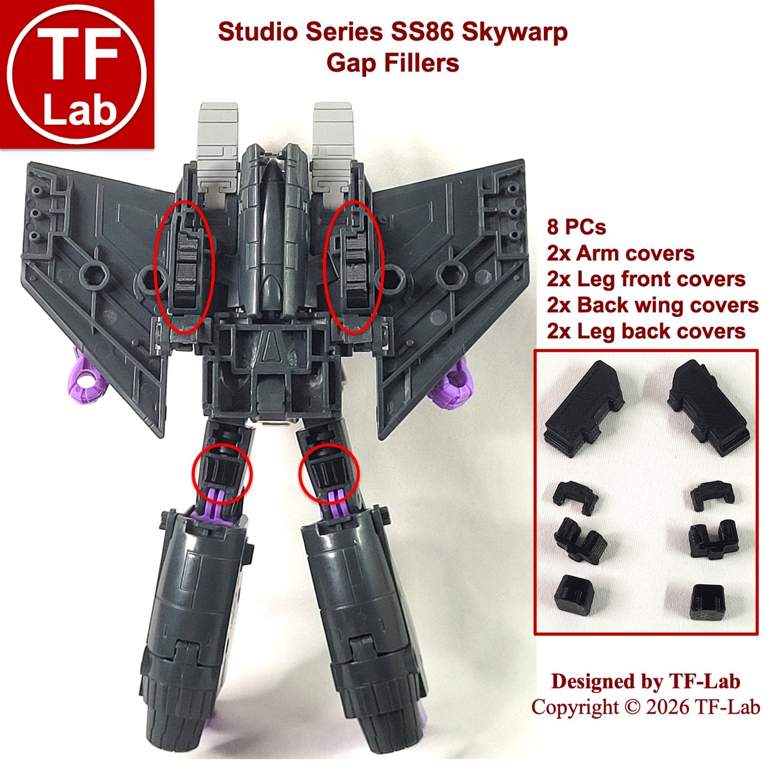 Studio Series Movie SS86 Skywarp Upgrade Kit Gap Fillers Transformers