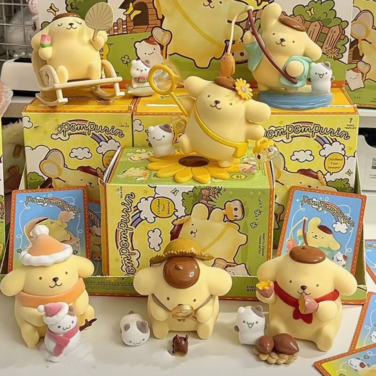 MINISO Sanrio Pompompurin Childhood Seasons Series Confirmed Blind Box Toy Gift