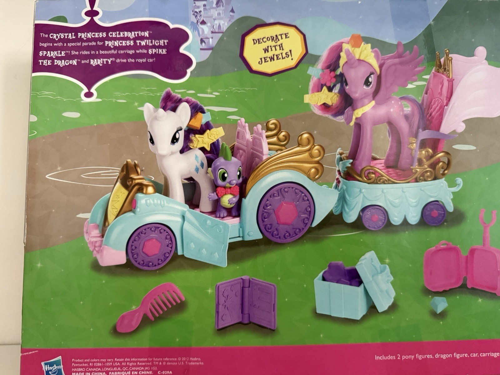 MLP G4 Princess Celebration Cars Set w/Princess Twilight Sparkle Spike & Rarity