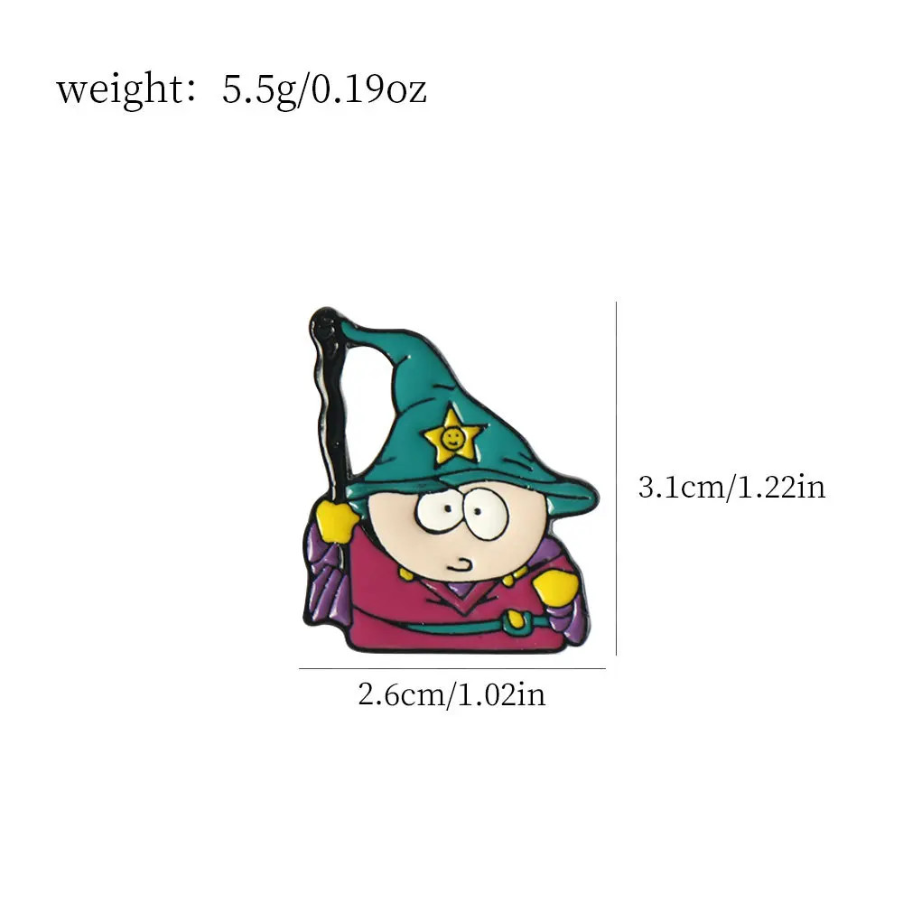 7Pcs/Set Cartoon TV Movie Cartman Figure Badges – Cute Lapel Pins for Backpacks