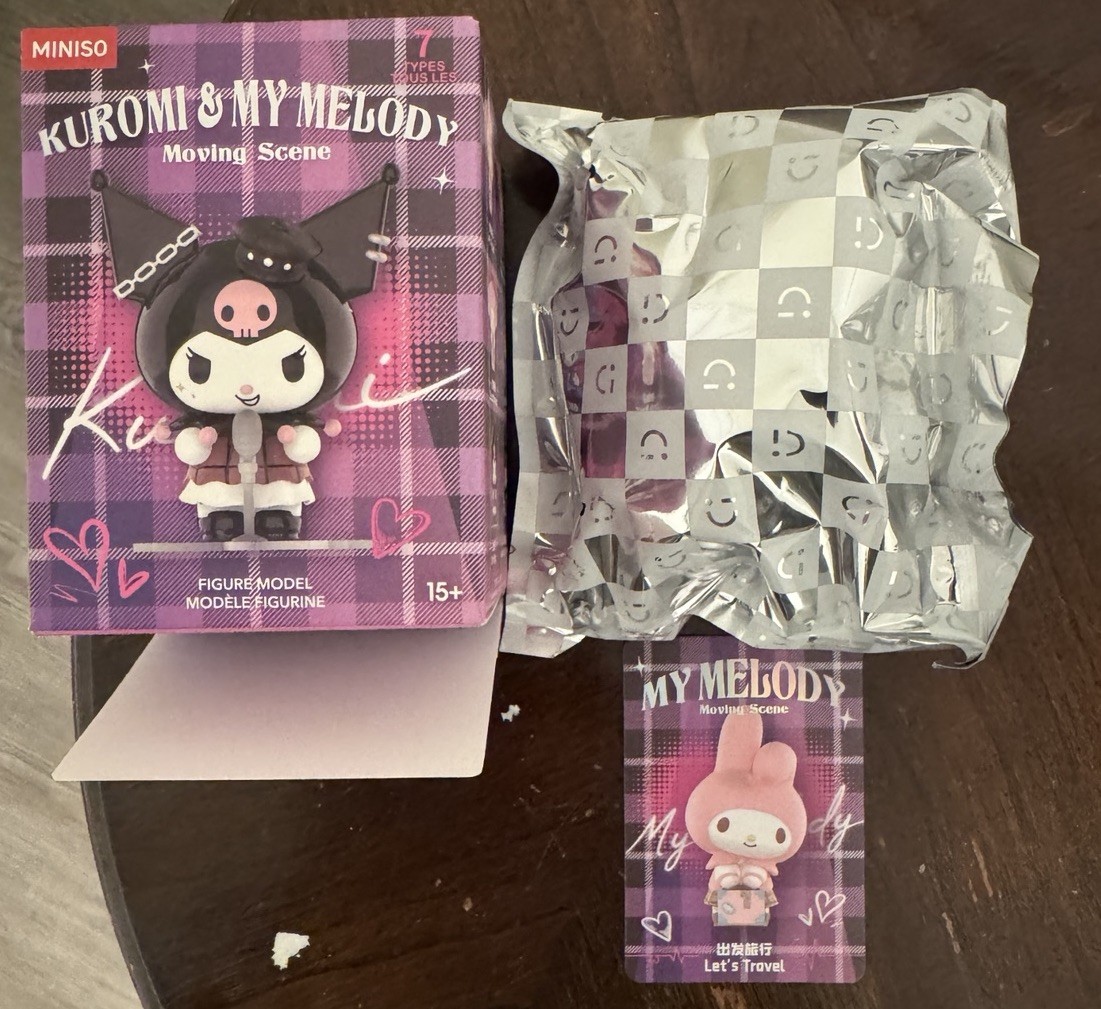 Sanrio Kuromi & My Melody Moving Scene Series Figure «Lets Travel» Sealed Bag