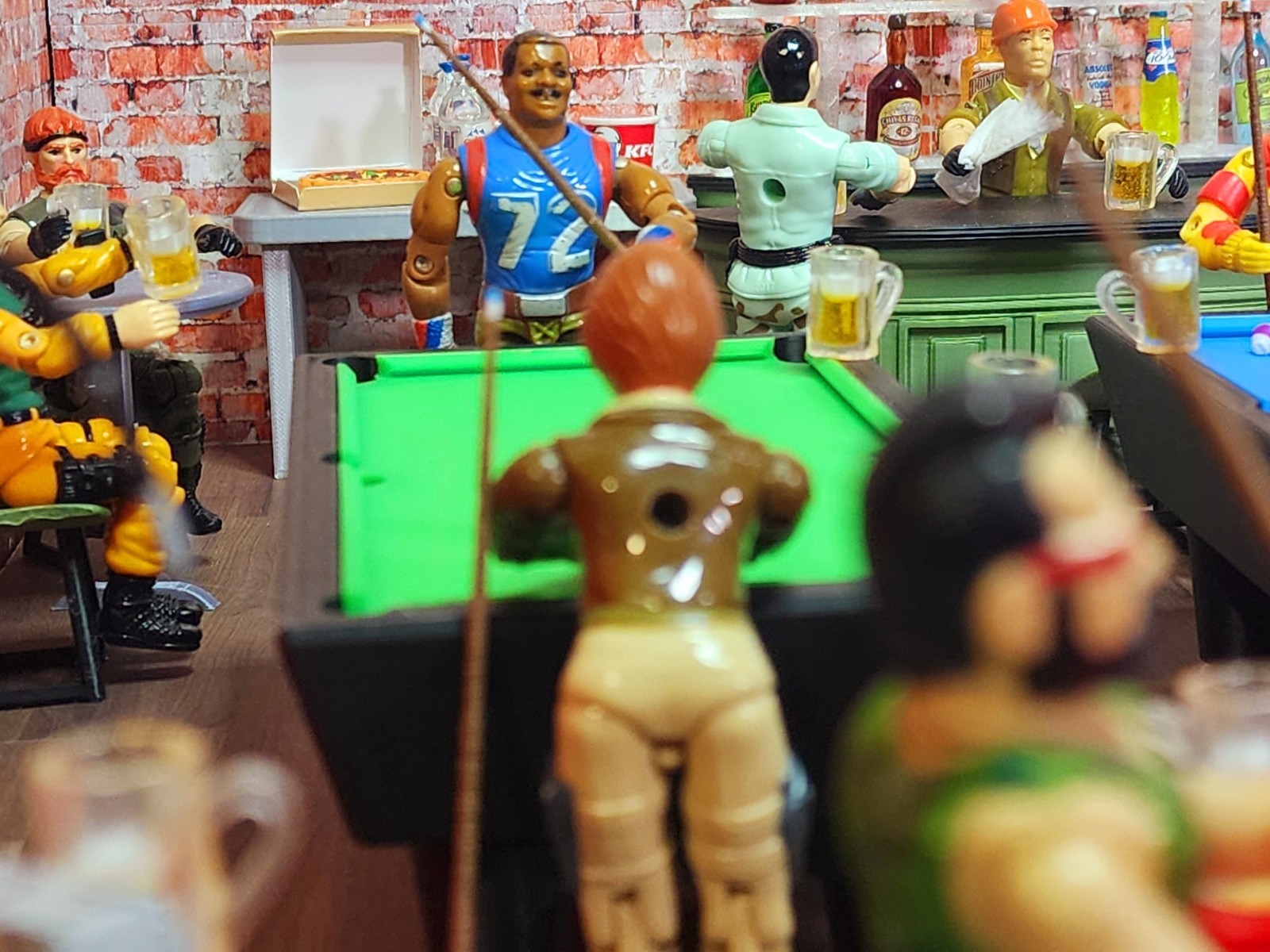 3D Printed Green Pool Table For G.I JOE A.R.A.H. For 3.75″ 1:18 Scale