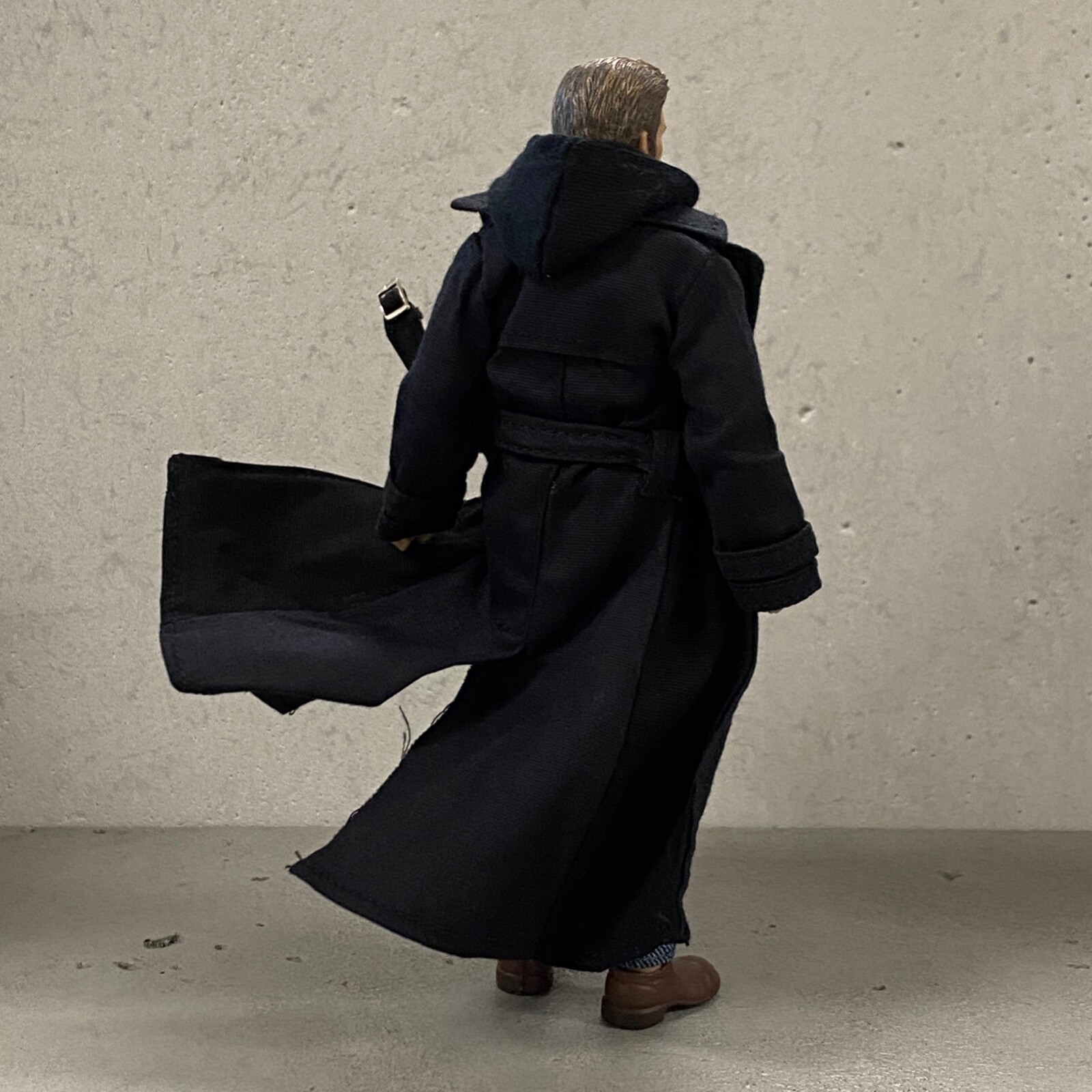 PB-LTC-NOIR: 1/12 Black Wired Trench Coat for Marvel Legends Spider-Man Noir