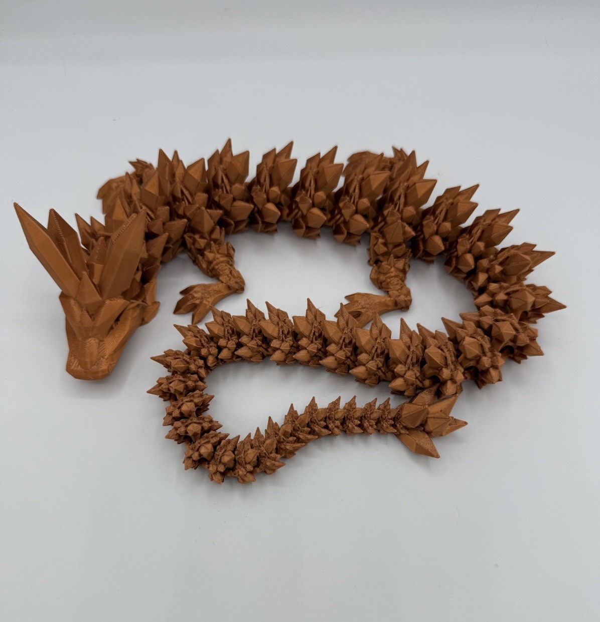 3D Printed Crystal Dragon 21” 60cm Articulated Fidget Toys, Red Gold
