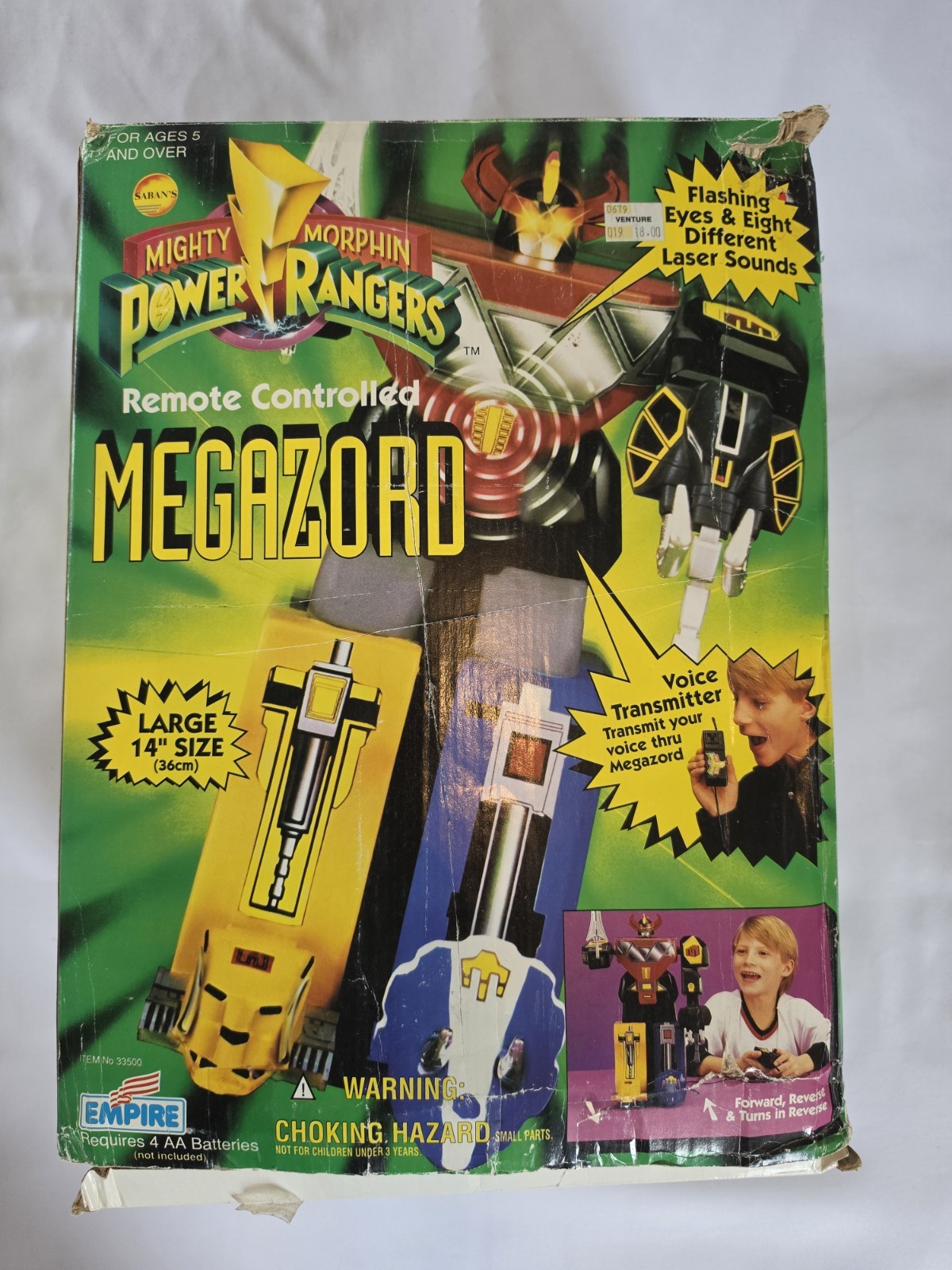 MIGHTY MORPHIN POWER RANGERS MEGAZORD ROBOT REMOTE CONTROL TOY 1994 BOXED